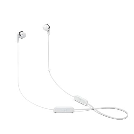 JBL Tune 215BT, 16 Hrs Playtime with Quick Charge, in Ear Bluetooth Wireless Earphones with Mic, 12.5mm Premium Earbuds with Pure Bass, BT 5.0, Dual Pairing, Type C & Voice Assistant Support (White)