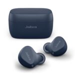 Jabra Elite 4 Active Bluetooth Truly Wireless In Ear Earbuds with Mic Secure Active Fit, 4 Built-in, Active Noise Cancellation and Adjustable HearThrough Technology - Navy