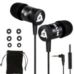 KLIM Fusion Earphones with Microphone - More Than 700 000 Units Sold - New - Long-Lasting Wired Earphones - in-Ear with Memory Foam - Earphones with Mic - 3.5mm Jack - Black