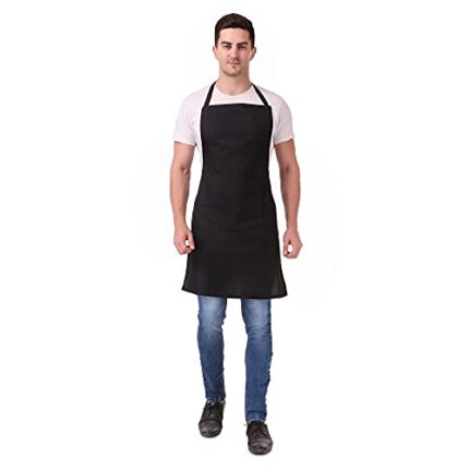 KODENIPR CLUB Mens and Womens Chef Cooking Kitchen Apron (Non-Waterproof, Black, 1)