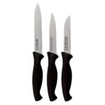 Kai Micro Serrated Knife 5 inc,Vegetable Short knife3 inc,Vegatable Knife Serrated 4.4 inc. Black 100% Stainless Steel Knife Set