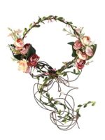 Kairangi Tiara for Women and Girls Floral Hair Vine for Women Pink Bridal Hair Vine Tiara Headband for Girls and Women Bridal Hair Accessories for Wedding.