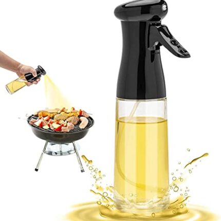 Kettlekane 200ml Glass Oil Dispenser Spray Bottle, Refillable Food Grade Oil Vinegar Sprayer Bottles for Kitchen, Air Fryer, Salad, Baking, Grilling, Frying (Pack of 1) (Multi Colour)