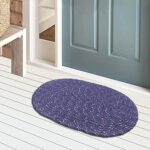 Kuber Industries Cotton Oval Door Mat for Porch/Kitchen/Bathroom/Laundry Room,(Blue) 54KM3956 Standard