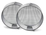 Kuber Industries Stainless Steel Flour Chalni|Food Strainers/Atta Chalni|Flour Seive For Kitchen|Pack of 2|SILVER