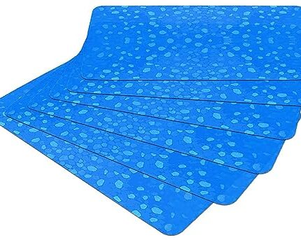 Kuber Industries Stone Print Fridge Mat Set of 6|Water Proof Refrigerator Drawer Mat|Reusable & Washable|Multipurpose Mat for Kitchen (Blue)
