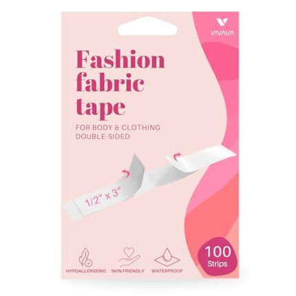 LERFOT Double Sided Tape for Fashion, Clothing and Body |Invisible Dress Tape for women | Gentle to stick on Skin and clothes (100 Strips)