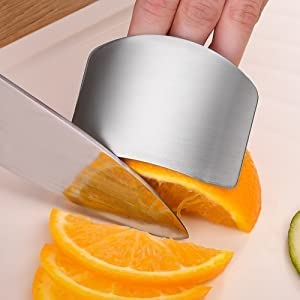 LEXAZO Stainless Steel Finger Guard Cutting Protector Hand Guard Finger Protector Knife Cutting Kitchen Tool