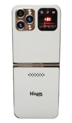 LEYSKY Hopi5 HI1 Flip Phone with Magic Voice System (White-Gold)