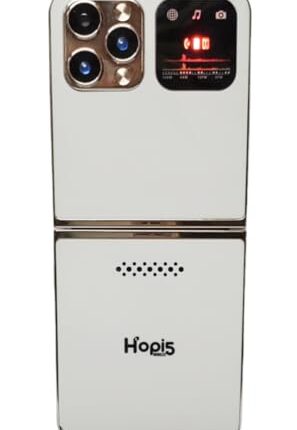 LEYSKY Hopi5 HI1 Flip Phone with Magic Voice System (White-Gold)
