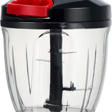 LIMBOLI Manual Food Processor Vegetable Chopper, Portable Hand Pull String Garlic Mincer Onion Cutter for Veggies, Ginger, Fruits, Nuts, Herbs,1000ml (BLACK)