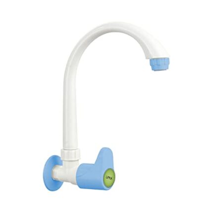 LIPKA Glory Sink Tap with Swivel Spout Faucet |PTMT Water Tap | White/Blue Color|