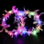 LUDALY Feather Tiara Light Up LED Headbands Luminous with 3 Modes for Girls Hair Band Multicolor (2)