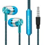 LUMIFORD U55 in-Ear Wired Earphones with Built-in mic | 3.5 mm Earphones with Effective Bass 10mm Dynamic Drivers, Passive Noise Cancellation, & 1.3m Tangle Free Cable with Volume Controllers (Blue)