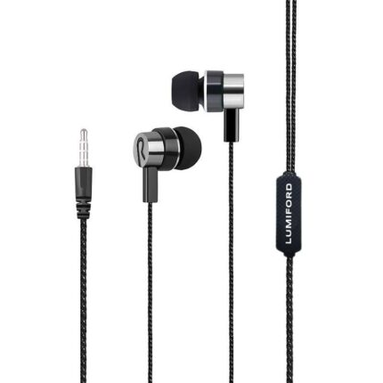 LUMIFORD Ultimate U57 in-Ear Wired Earphones with Built-in mic (Black) | 3.5 mm Aux Jack Earphones wired with Effective Bass 10mm Dynamic Drivers, Passive Noise Cancellation, & 1.3m Tangle Free Cable