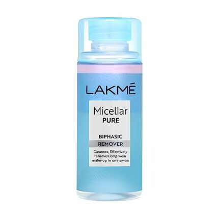 Lakme Biphasic Micellar Face Cleansing Water 100ml | Removes Waterproof Makeup | Oil and Water Formula