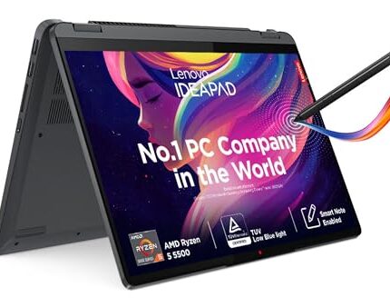 Lenovo IdeaPad Flex 5 Ryzen 5 5500U 14" (35.5cm) WUXGA+ IPS 2-in-1 Laptop (16GB/512GB SSD/Win 11/Office 2021/Backlit KB/Fingerprint/HD Camera/Alexa/3 month Game Pass/Storm Grey/1.55Kg), 82R9005JIN