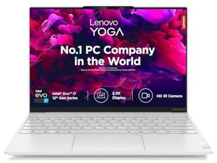 Lenovo Yoga Slim7 Carbon Intel Evo i7 1260P 13.3"(33.78cm) QHD 400Nit Touch Laptop(16GB/1TB SSD/Win 11/Office 2021/Backlit KB/IR Cam/3Yr Warranty/Alexa/3 month Game Pass/Moon White/ 1kg),82U90080IN