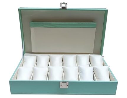 Lerexme Men's and Women's Watch Box Holder Organizer Case in 12 Slot