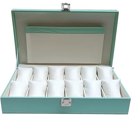 Lerexme Men's and Women's Watch Box Holder Organizer Case in 12 Slot