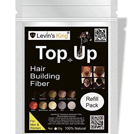Levins King Hair Building Fiber, Hair fibre Concealer Refill Pack Use For All hair fiber like Caboki, etc (Dark Brown) (Refill Dark Brown 1)