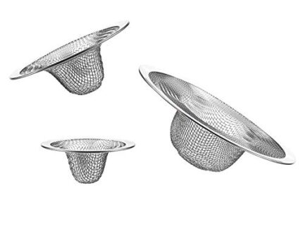 Lukzer 3-Piece Stainless Steel Mesh Sink Strainer Set Essential Drain Protection for Kitchen, Wash Basin, and Bathroom