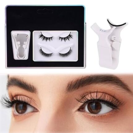 MAYCREATE® 2 Pair Magnetic False Eyelashes with Applicator, 3D Natural Look Set of Dual Magnetic Eyelashes without Eyeliner, Reusable and Waterproof False Eyelashes, No Glue, Easy to Wear