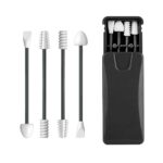 MAYCREATE® 4pcs Reusable Silicone Cotton Swabs Kit, Dual Head Ear Swab and Makeup Swabs with Storage Case for Ears Cleaning and Beauty Makeup