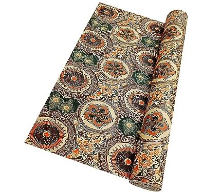 MD 5Meter Rectangular Long,Sheet Roll Shelf Liner/Mat for Drawer, Shelf roll Kitchen mat/Kitchen Roll/Slab Roll/Drawer roll/Size - 45 x 500 cm (Orange Protector)
