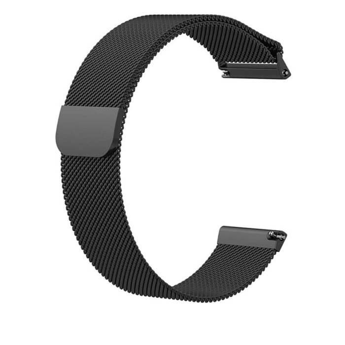 MELFO 20mm Smart Watch Strap Compatible with Noise Colorfit Icon Buzz Magnetic Metal Chain - Black