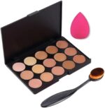 MF BEAUTY 15 Colours Contour Face Cream Concealer Camouflage Makeup Palette Contouring Kit + 1 Pcs Makeup Brush + 1 Sponge Puff