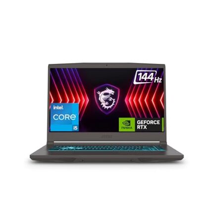 MSI Thin 15, Intel 12th Gen. i5-12450H, 40CM FHD 144Hz Gaming Laptop(16GB/512GB NVMe SSD/Windows 11 Home/NVIDIA GeForce RTX 4050,GDDR6 6GB /Cosmos Gray/1.86Kg), B12VE-1689IN