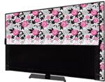 Magic Needle PVC Printed Led Tv Cover 50 Inch with Zipper Closer, Pink