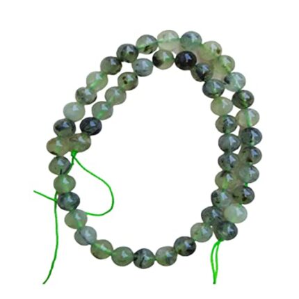 Maitri Export Natural Crystal - Stone/Beads/Gemstone 8mm Round Loose Beads in String for Making Necklace/Jewelry/Bracelet/Mala (Prehnite)