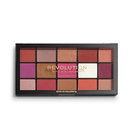 Makeup Revolution Reloaded Red Alert Eyeshadow Palette, Makeup Eyeshadow Palette, Includes 15 Shades, Lasts All Day Long, Vegan & Cruelty Free, 16.5g (Pack of 1)