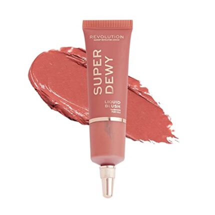 Makeup Revolution- Superdewy Liquid Blusher for Face Makeup, You Got Me Blushing, Dewy & Radiant Finish, Lightweight Blush, Ultra-Pigmented Formula, Buildable Liquid Blush, Bright rose blush - 15ml