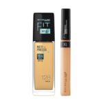 Maybelline New York Perfect Fit Me Flawless Matte Base Makeup Combo Conceal+Blend Duo Kit, Fit Me Foundation Powder 128 (30Ml)+Fit Me Concealer Shade 25 (6.8Ml)