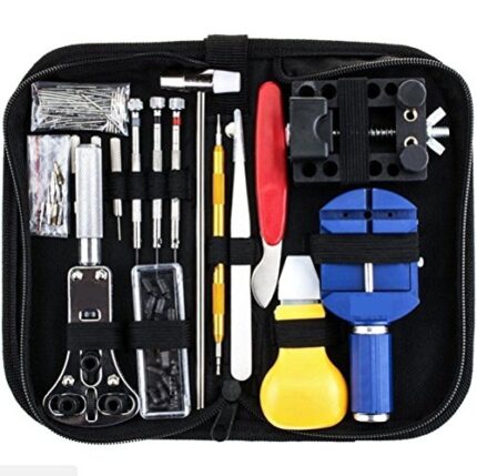 Mingou 147 PCs Watch Repair Tool Kit Set Mingou Professional Spring Bar Tool Set Watch Link Pin Tool Back Case Opener Watch Maintance Kit