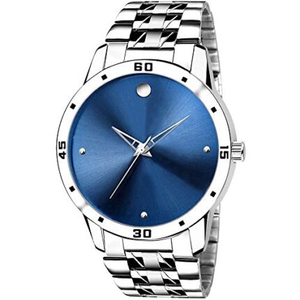 Mobile-Section Mens Sport Watch | Stylish Casual Wear Steel Analog Watch with Leather Band | Flawless Wrist Mens Watch(Movado Blue 100)