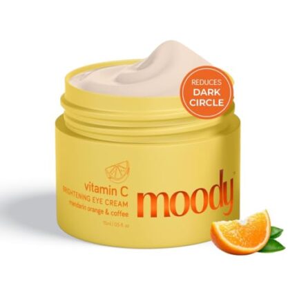 Moody Vitamin C Brightening Under Eye Cream with Niacinamide, Caffeine for Dark Circles, Puffiness & Fine Lines | 94% Users Saw Reduced Dark Circles | 100% Vegan-for Women & Men