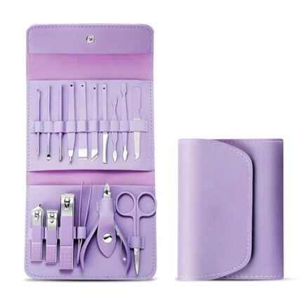 Multibrite Manicure Set Nail Clipper Kit - 16 Pieces Stainless Steel Manicure Kit, Nail Care Tools for Hand & Feet, Nail Clippers Pedicure Professional Grooming Kits for Facial, Hand & Foot Care