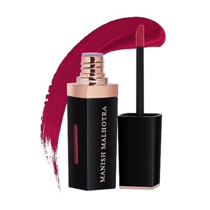 MyGlamm Manish Malhotra Liquid Matte Lipstick - Rumor Has It - 7gm | Deep Mauve Shade | Long Lasting & Pigmented | Velvet Matte Finish, Non-Transferable, Moisturizing Liquid Lipstick