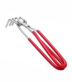 NAALSA Bliss RED Wire Lifter Stainless Steel Tong Heat Resistant Pakkad Kitchen Utensils Holder for Kitchen Use 21cm (RED)