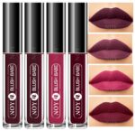 NOY Smudgeproof Matte Liquid Lipstick For Ethereal Beauty Wine, Coffee Wine, Purple, Maroon (Combo-4)