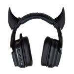 Naman Headphone Attachment for All Headphones, Attachment for Headset, Lightweight and Comfortable, Live Streaming Props, Devil Demon Succubus Satan Cosplay, Witchy Goth Gaming,Gamer Gift (Black)