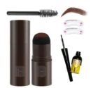 Natural Hairline Powder, Hair Shading Sponge Pen, Hairline Shadow Powder Stick, Quick Root Touch-Up, Paired With 3 Pairs Of Eyebrow Stamp (Brown). Get a doll shaped eyeliner free