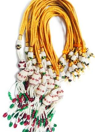 Necklace Back Rope Dori, Silk Thread, Quilling and Terracotta Jewellery Making - 12 Pieces