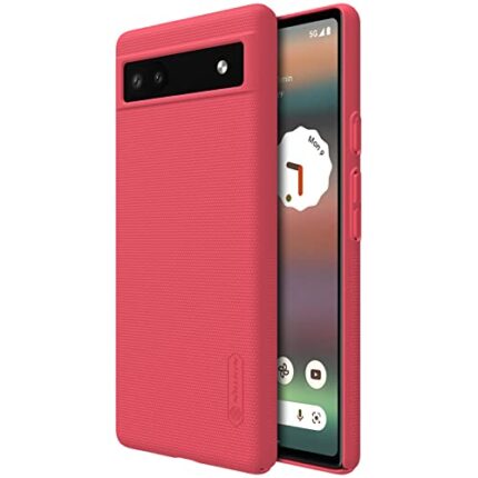 Nillkin Case for Google Pixel 6A (6.1" Inch) Super Frosted Hard Back Dotted Grip Cover PC Red Color