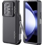 Nillkin for Samsung Galaxy Z Fold 5 Case with Pen Holder - Hidden Metal Stand | Slide Camera Cover | Hinge Protection | Front Screen Protector | Full Body Protection - Hard PC Cover for Z Fold 5,Black