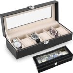 Niralasa 6 Slot Watch Storage Holder and Display Collection Box with Transparent Glass - Watch Case Organiser for Men and Women